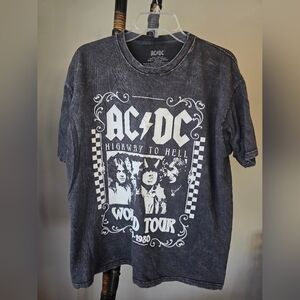 Vintage 1980 AC/DC Black Graphic Men's T-Shirt